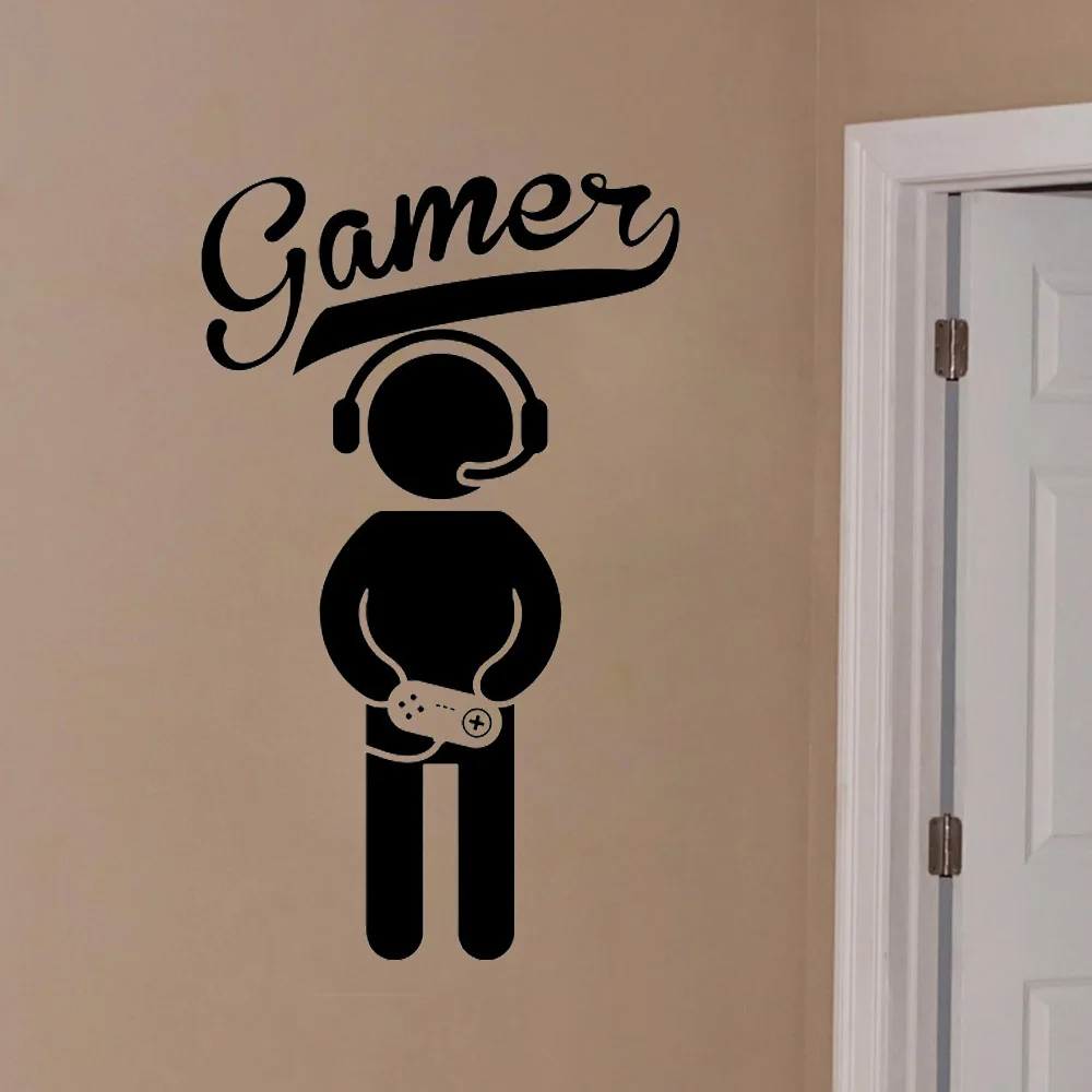 

Video Game Gaming Gamer Wall Sticker Boys Bedroom Home Decoration Gaming Joystick Vinyl Wall Decal Game Zone Decor Mural D078