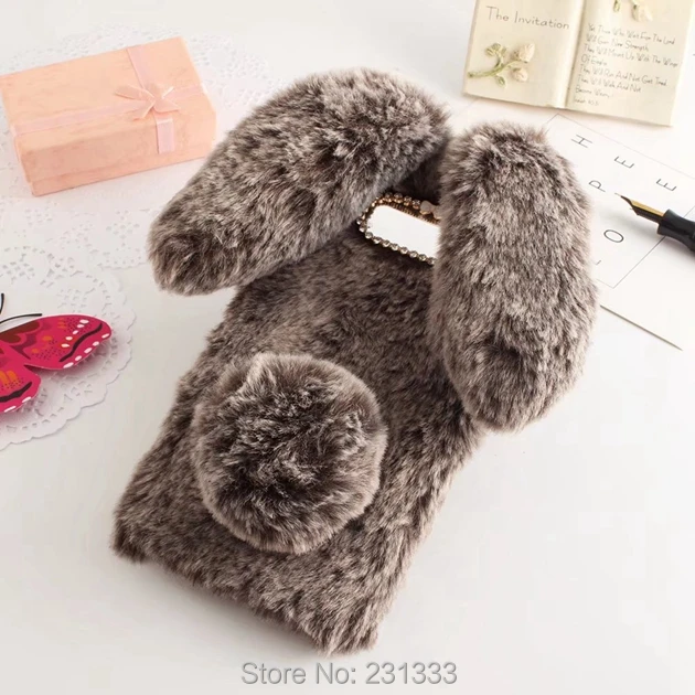 Lucky Dog заячьими ушками волос Diamond Bling мех мягкий чехол TPU для samsung Galaxy Note 8 NOTE8 теплые