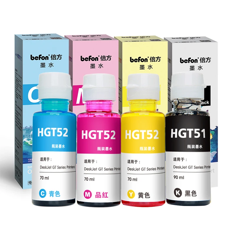 Сменный Набор чернил befon X4 для hp GT51 GT52 GT 51 52 GT5810 GT5820 5810 Deskjet 90 мл 70 мл|Наборы заправки