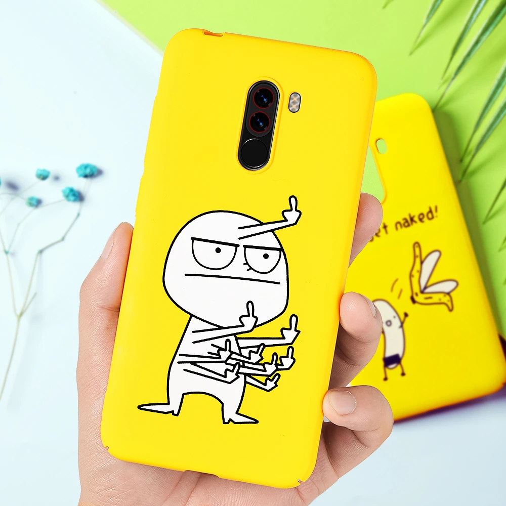 TOMKAS Забавный Банан Bad Boy Pocophone F1 Футляр задняя крышка случае милые животные