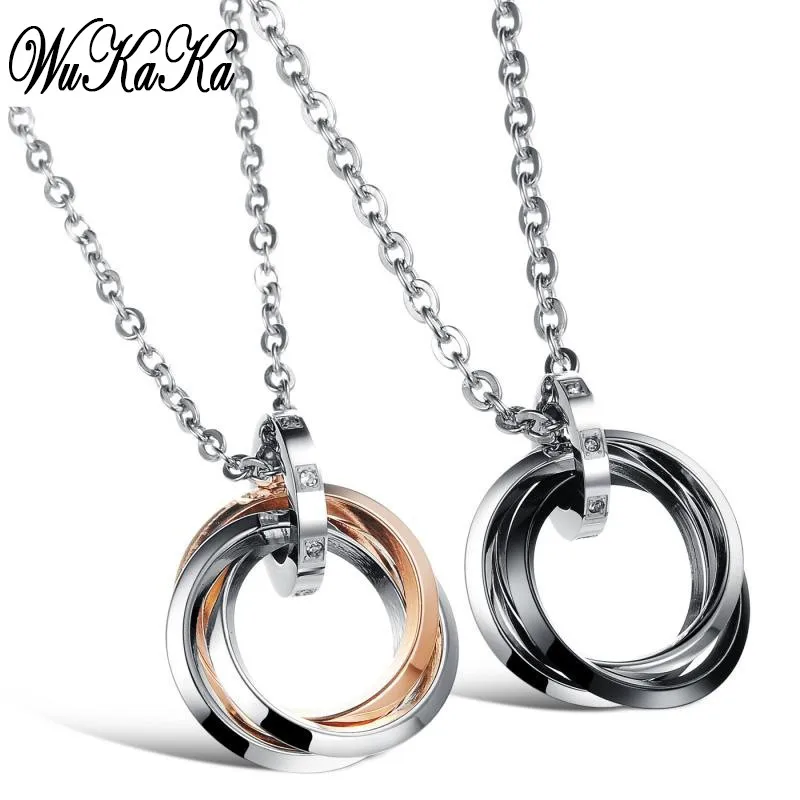 

High grade Stainless Steel Alphabet Crystal Interlocking distortion Twisted Necklace Lover Couple pendant Jewelry Valentine's