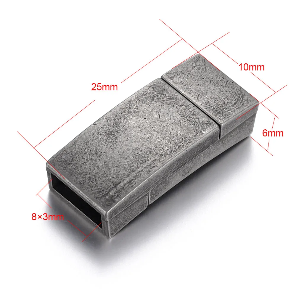 Hole 8x3mm Нержавеющая сталь Магнитная застежка отверстие 6*3 мм 8*3 мм 10*3 мм Винтаж кожаный шнур магнит застежками Браслет DIY расходных материалов для изготовления ювелирных изделий - Цвет: Hole 8x3mm