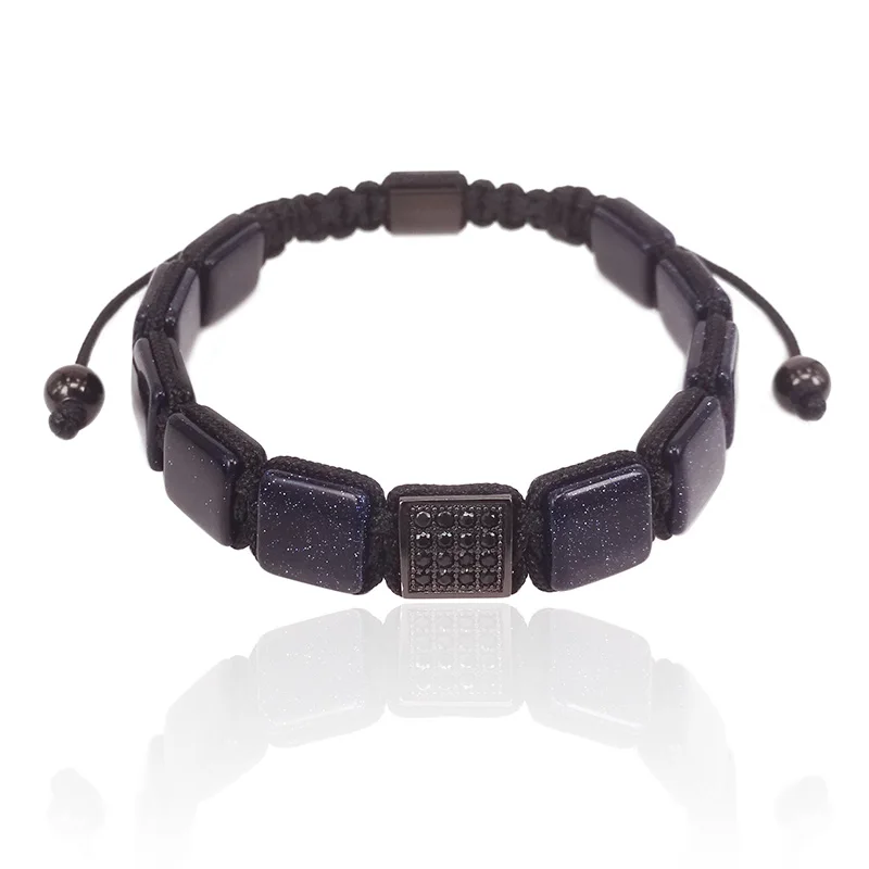 Индивидуальные ювелирные изделия Голубой песок квадратный браслет макраме