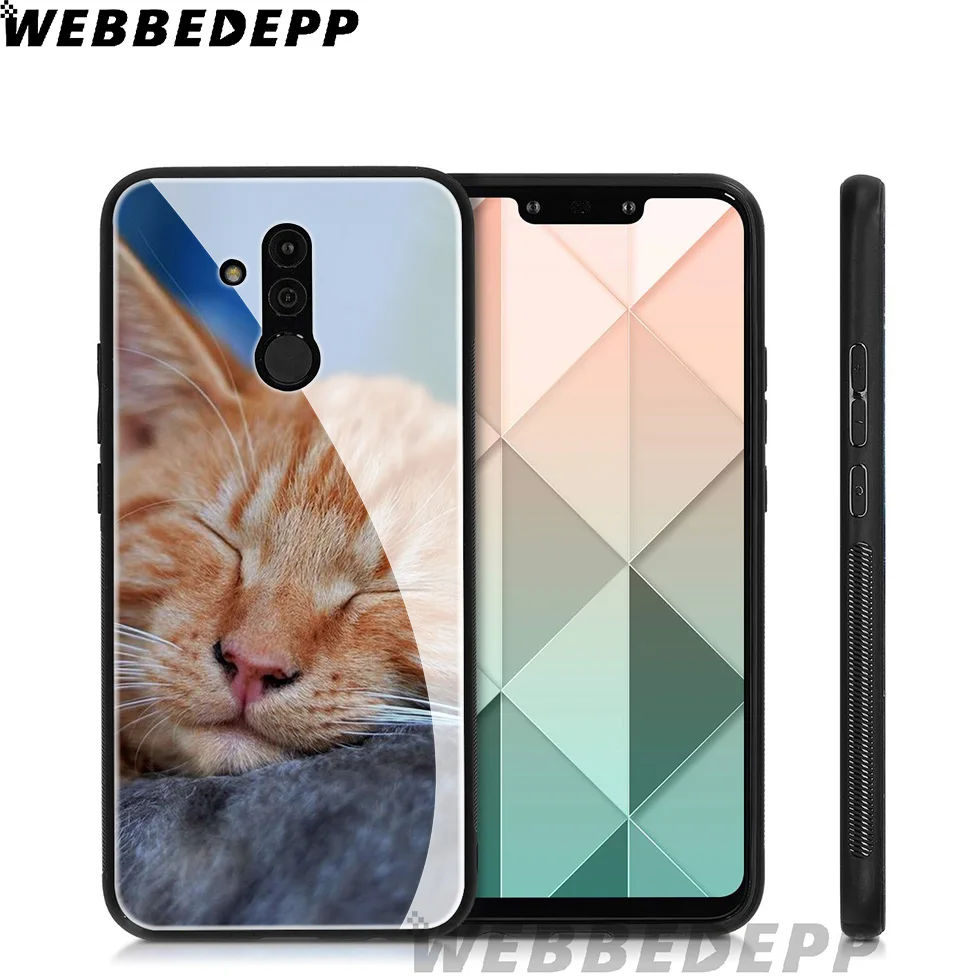 Чехол из закаленного стекла WEBBEDEPP Fat Orange Cats для Huawei Mate 20 P20 P10 P Smart 2019 2018 &amp Honor 10 9 8X 7A