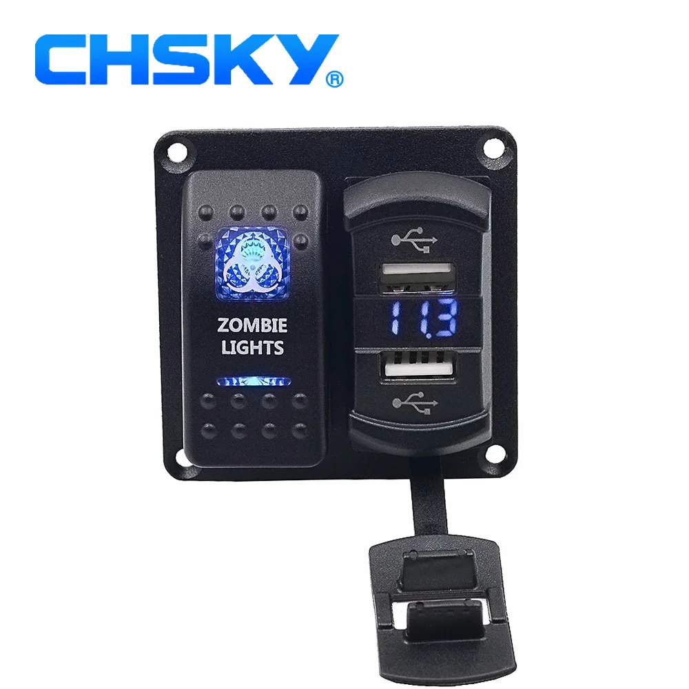 CHSKY клавишный выключатель света ВКЛ ВЫКЛ переключатель и двойной 5V 4.2A USB зарядное