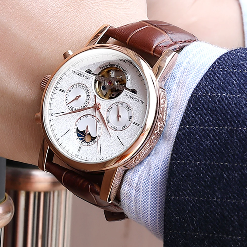 Часы мужские спортивные деловые автоматические механические со стальной