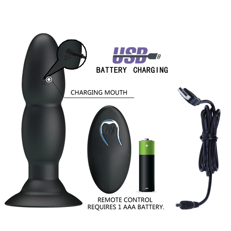 Adaner Дистанционное управление USB перезаряжаемые анальные шарики Вибратор