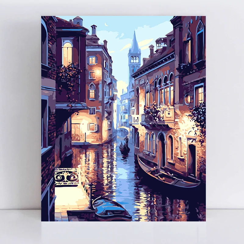 Венецианская аллея пейзаж цифровая картина маслом по номерам Европа абстрактный