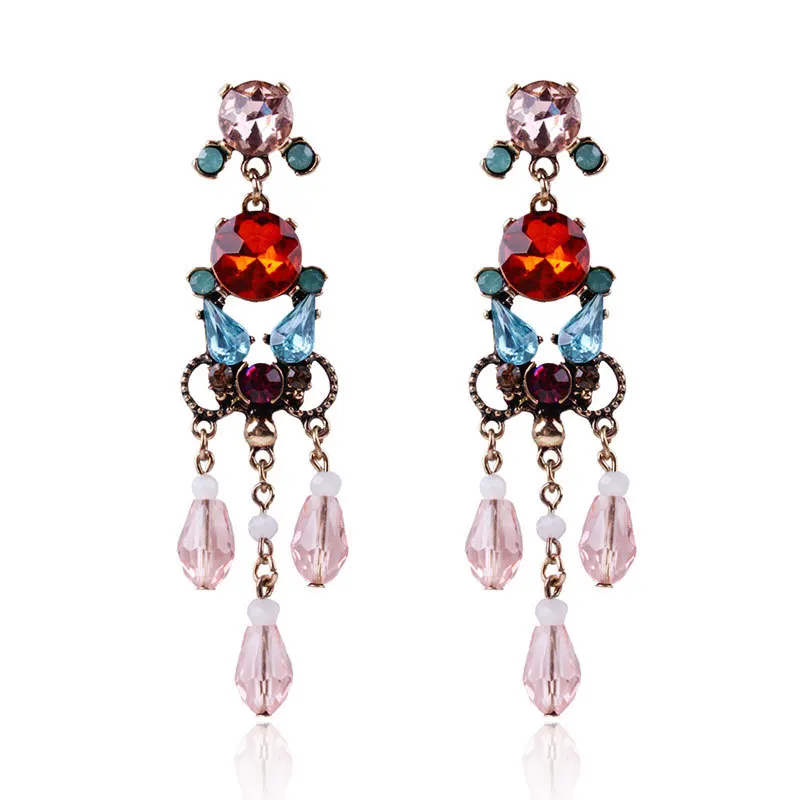 Meidi большие хрустальные Висячие серьги для женщин со стразами длинные Подвесные