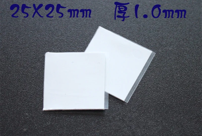 

5pcs Solid heat conduction silica gel pad 25*25*1.0 Double sided adhesive graphics card Northbridge heatsink pad MOS,GPU,IC Cool