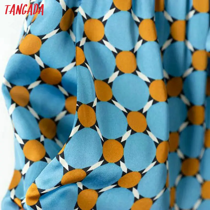 Tangada летние кюлоты укороченные штаны капри брюки голубые женские широкие
