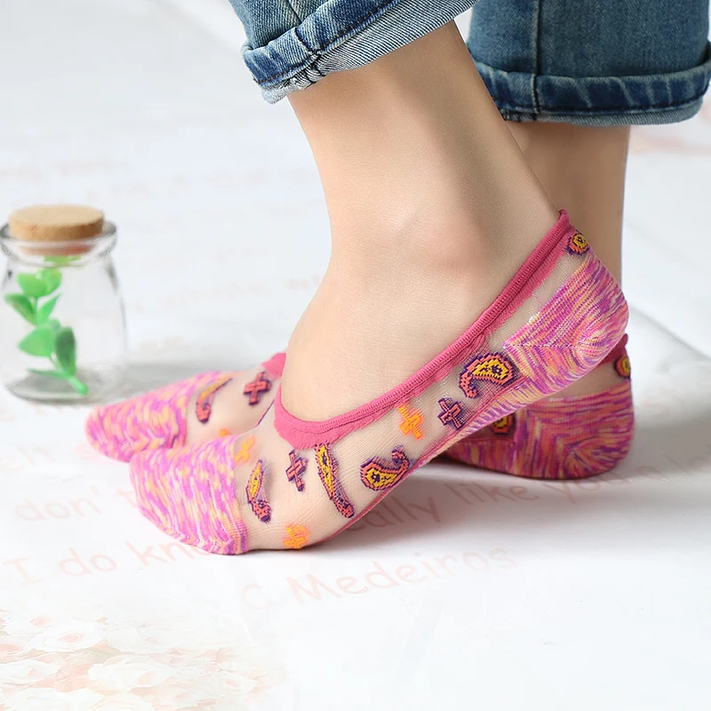 Новинка 4 пар/лот женские хлопковые носки с китайскими этническими цветами