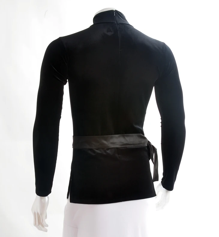 Мужской костюм для латинских танцев мужской бархатный топ с длинными рукавами