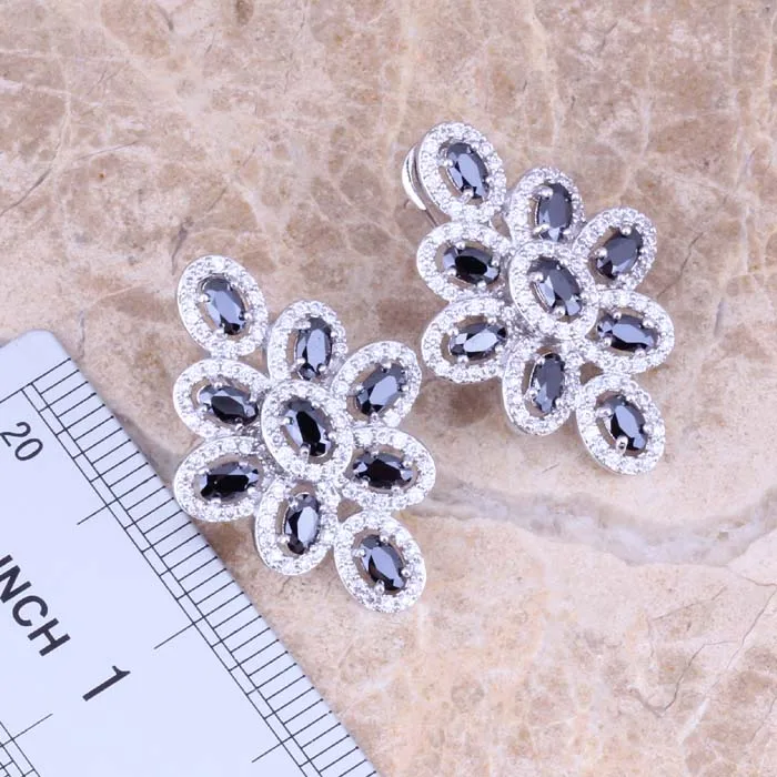 Комплект из колье и серёг с фианитом | Украшения аксессуары