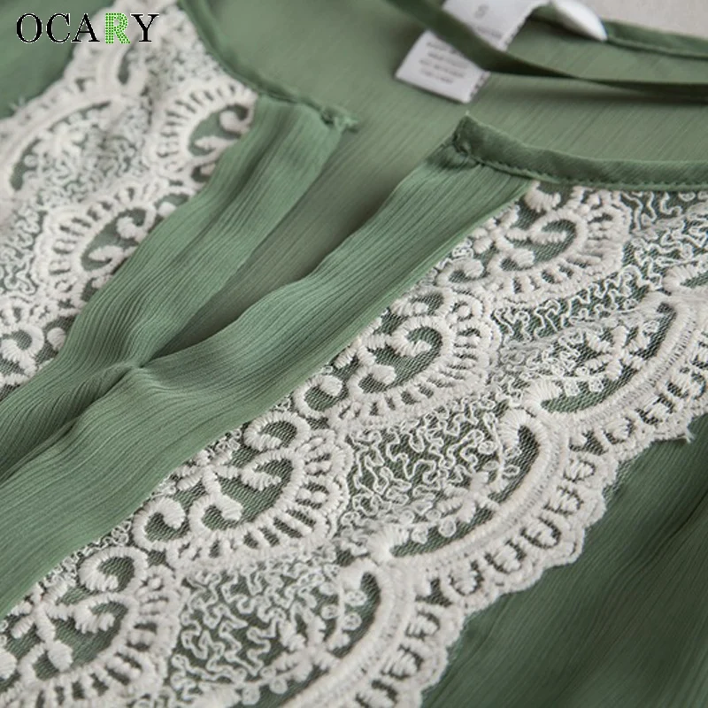 Женская кружевная блузка летняя элегантная с рукавом 3/4 | одежда