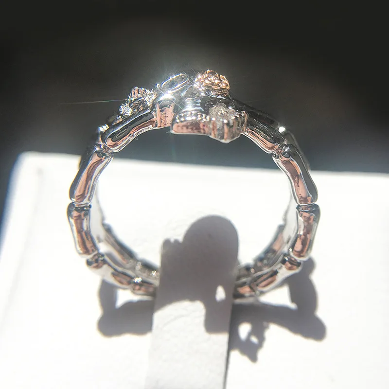 Европейское и американское кольцо в стиле панк призрак череп скелет платформа