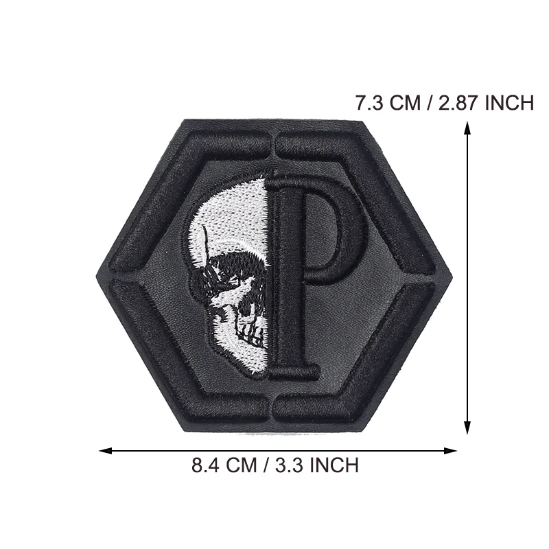 DIY черный белый Железный на коже 3D череп NY qp значок для одежды сумки джинсы
