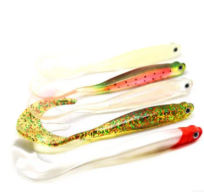 

Retail 3D Tail-curling fish soft sealurer 6.5g 6PCS sea soft fishing lures fishing accessories