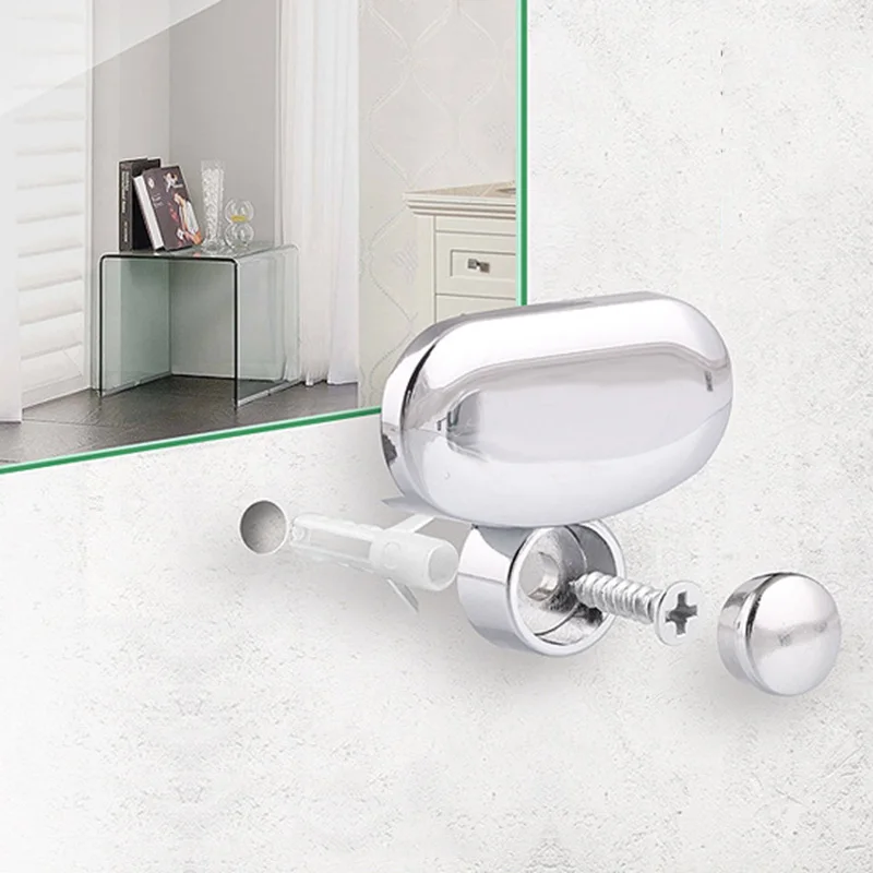 HOT 4 Pcs Glass Clamp Bathroom Mirror Clips Zinc Alloy Clip Shelf Support Brackets Holder TI99 | Обустройство дома