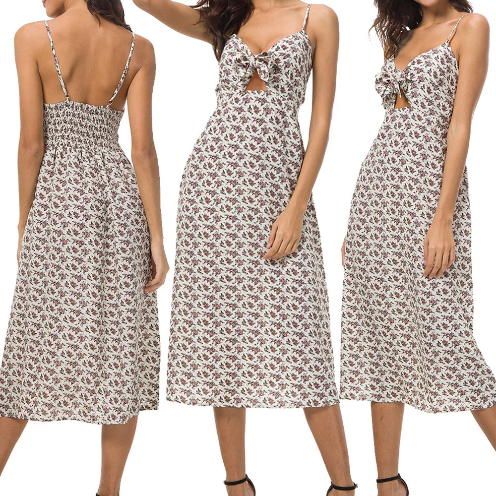 Модное пляжное платье vestidos Плайя mujer 2019 летняя Женская сорочка с цветочным