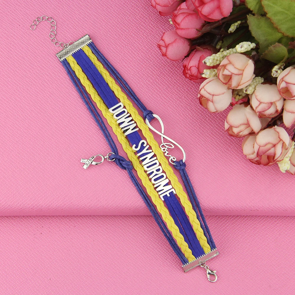 Браслет Infinity Love hope Charm Down Syndrome медицинский браслет браслеты подарок для мужчин и