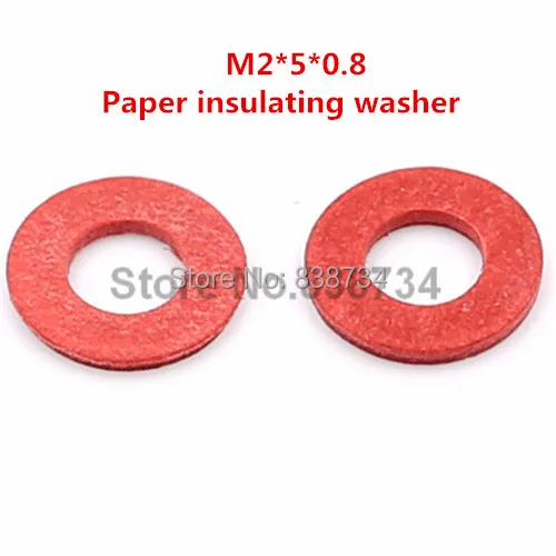 

1000pcs m2*5*0.8 insulating red flat paper washer for computer accessories