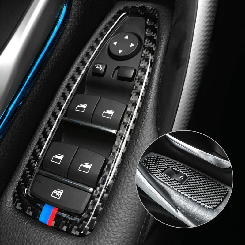

Carbon Fiber Car Interior Window Lift Switch Button Cover Sticker Trim For BMW 3 4 Series F30 F32 2013 2014 2015 2016 2017 2018