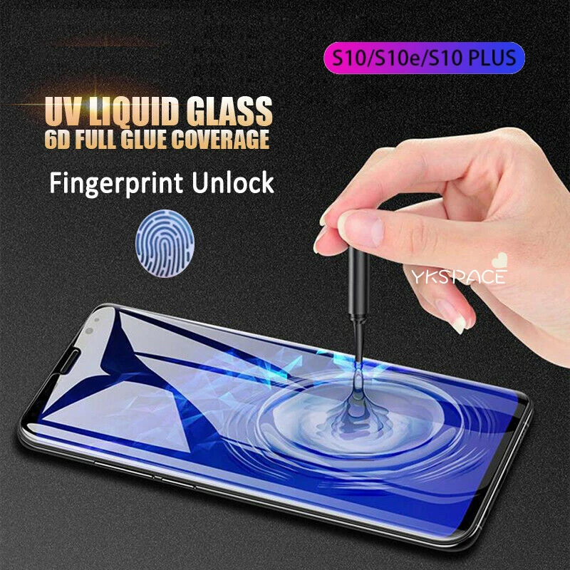 

UV Full Glue 9H Tempered Glass For Samsung Galaxy S23 S22 S21 S20 Note 10 20 S10 Plus Ultra Screen Protector Unlock Fingerprint