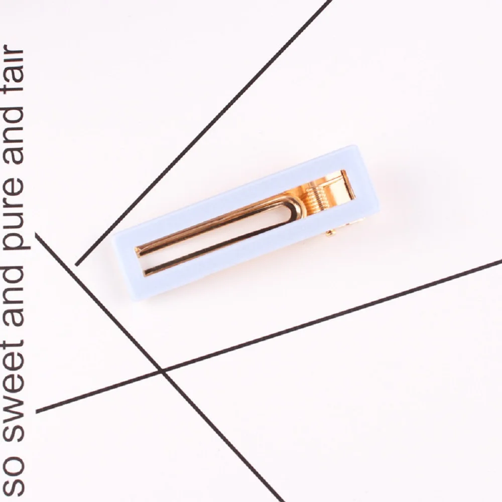 

1PCS Vintage Acetic Acid Hairpin Geometric Rectangle Hair Barrettes BB Clips Hair Clips Women girls Colorful Hair Accessories