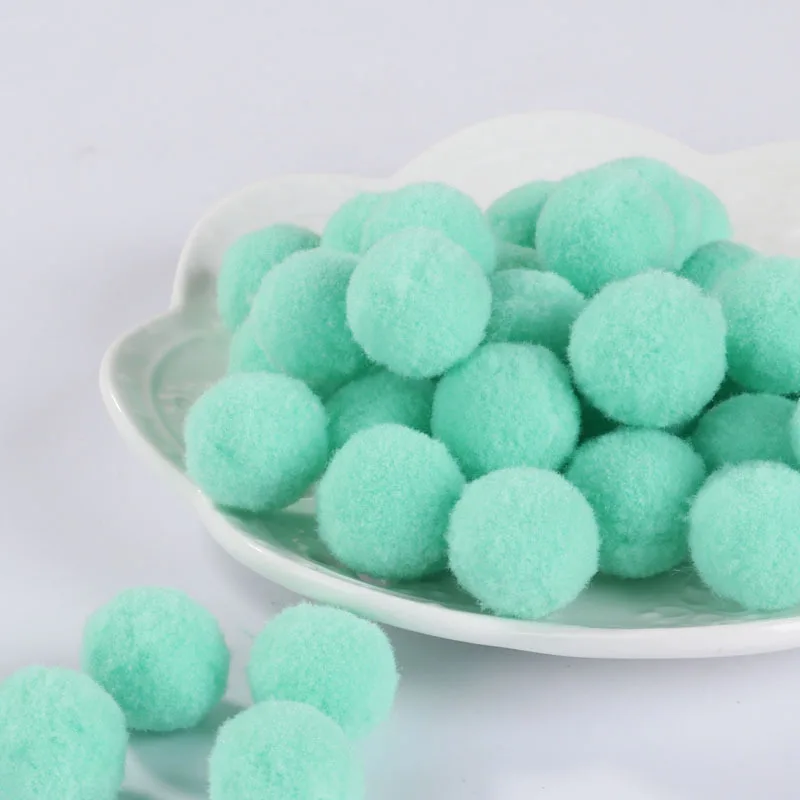 07 light green Помпон мини пышная Нижняя помпоны пушистые с плюшевой подкладкой для детей, куртка для девочек, игрушки, ручная работа, Свадебный декор DIY товары для шитья и рукоделия 8/10/15/20/25/30 мм - Цвет: 07 light green
