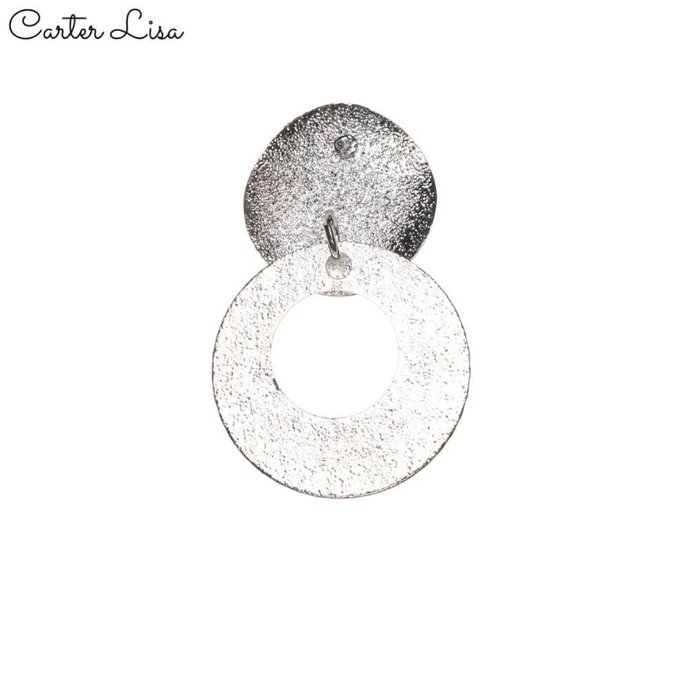 Женские Геометрические круглые сережки CARTER LISA серебристого цвета с