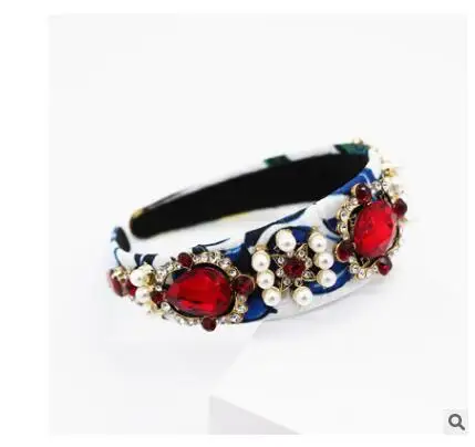 Модные женские ободки для волос в стиле барокко роскошный драгоценный камень и