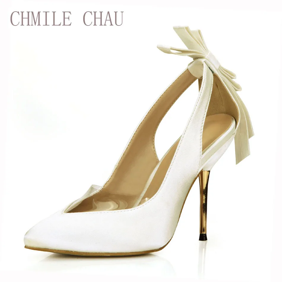 

CHMILE CHAU Bridal Wedding Pumps Women Stiletto Iron High Heels Zapatos Para Mujer de Tacon Alto de Aguja Novia Boda 3845D-7b