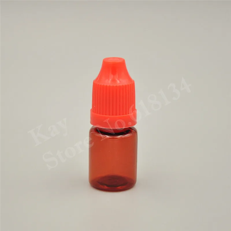 

500pcs 5ml amber PET dropper bottle with childproof lid