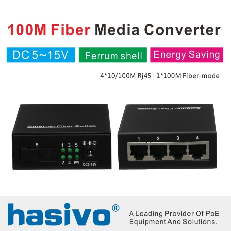 Ethernet коммутатор 10/100 м для быстрой локальной сети волоконно оптический медиа
