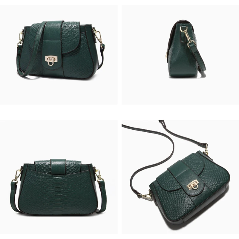 Сумка мессенджер женская из 100% натуральной воловьей кожи с узором крокодиловая