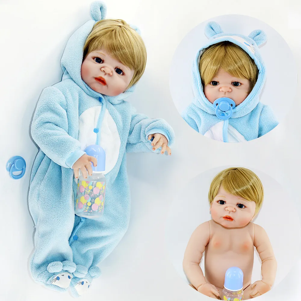 

57cm Bebes Reborn Dolls Realistic Full Silicone Baby reborn boy Doll In Soft Plush Clothes real alive Dolls As Girls Playmate