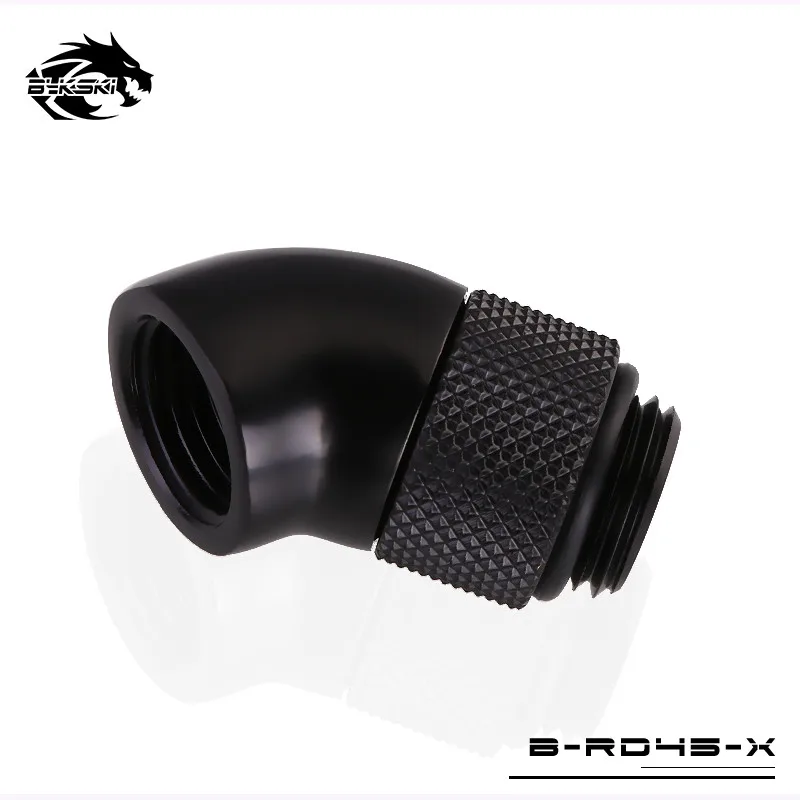 Black 45 Bykski Diamond 90 или 45 градусов вращающийся Локоть Женский-мужской вращающийся фитинг G1/4 для ПК водяного охлаждения - Цвет лезвия: Black 45