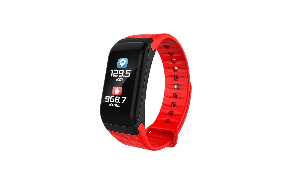 Смарт-браслет FORCA F601 с красным ремешком цветным экраном IPS большим сенсорным
