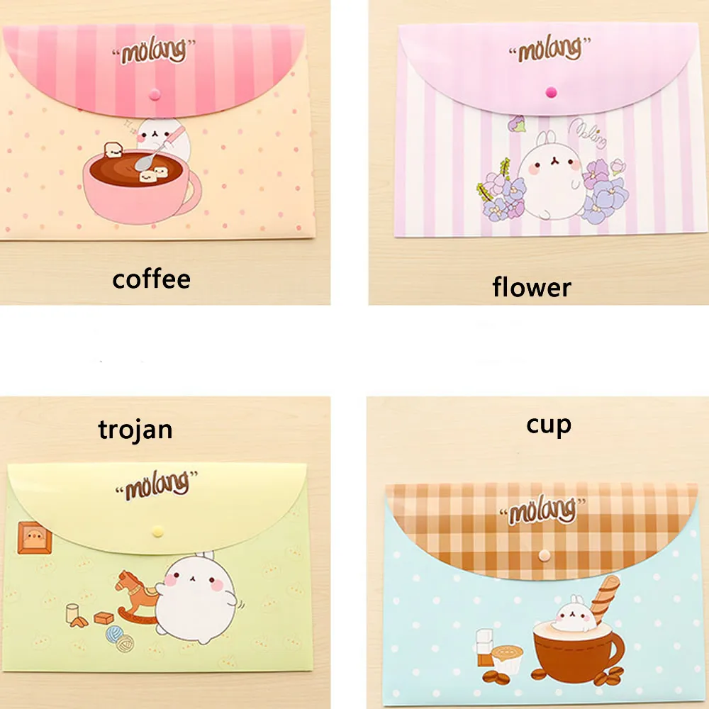 Прозрачная папка А4 из ПВХ с милыми животными и цветочным узором 1 шт. кавайная