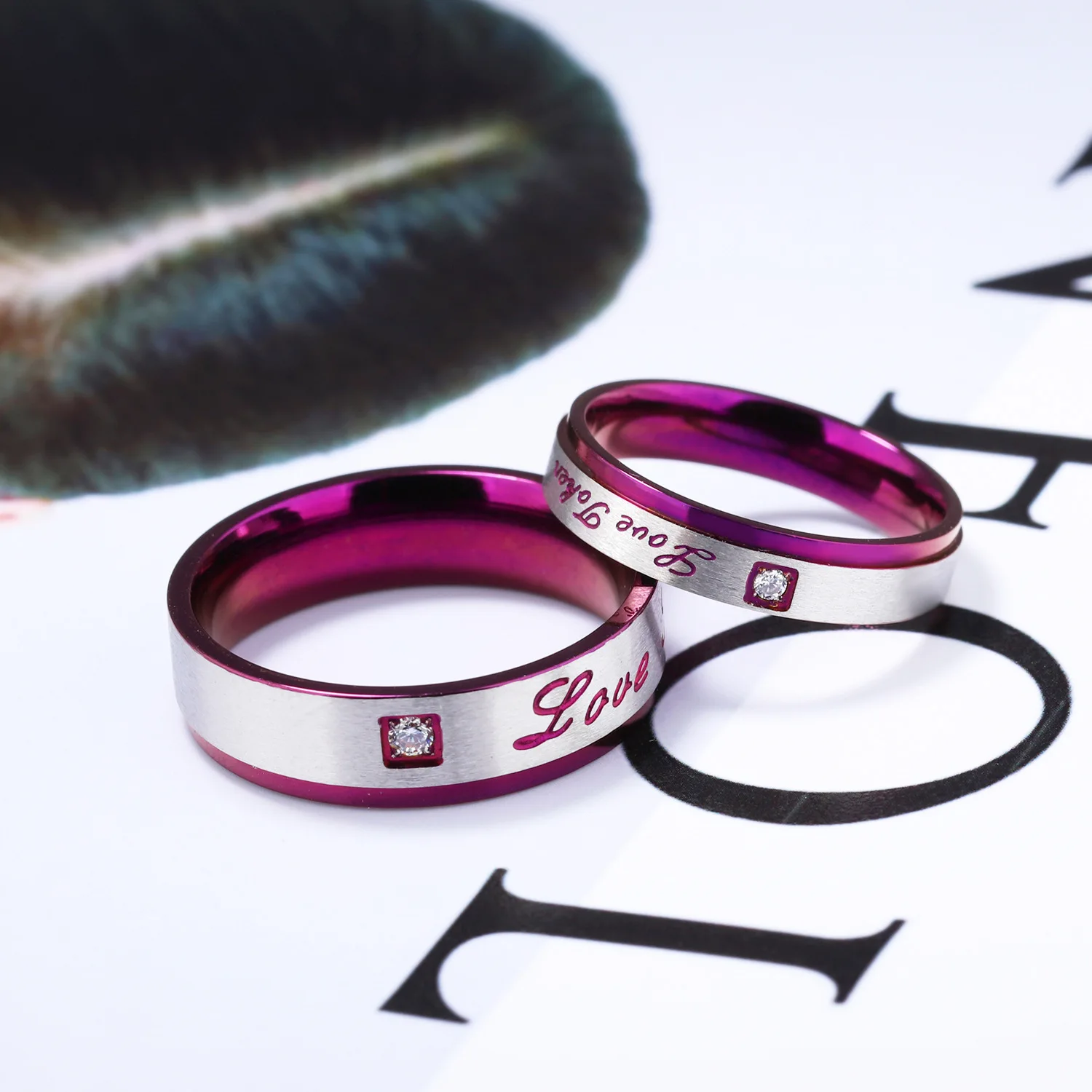 Personal design purple classic titanium steel couple ring | Украшения и аксессуары