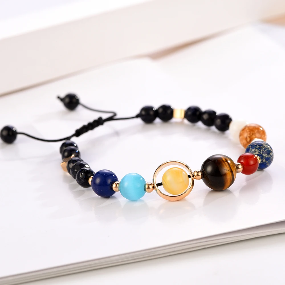 Космические Галактики браслет для женщин и мужчин натуральный камень Вселенная