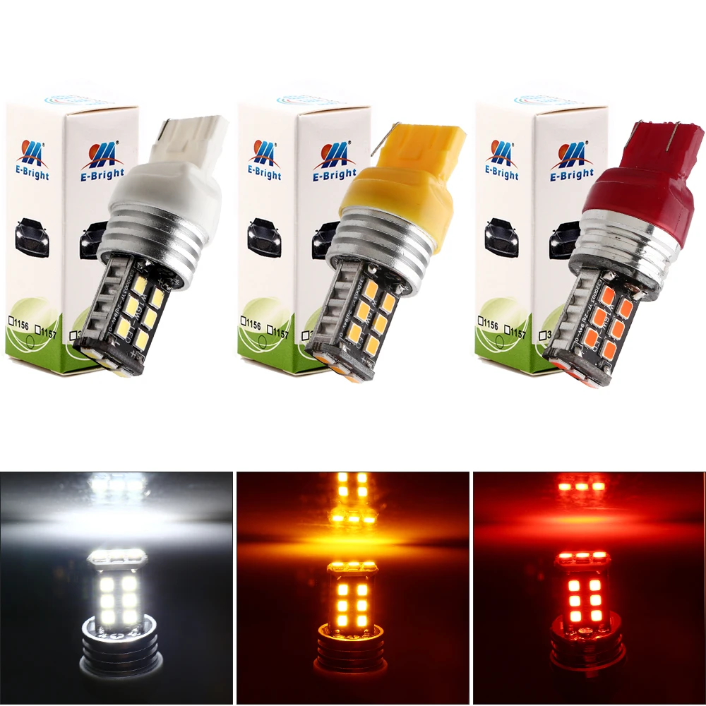 2X T20 светодиодный + декодер 7440 W21W 7443 W21/5W 2835 15 SMD Canbus тормозные огни 12V DC