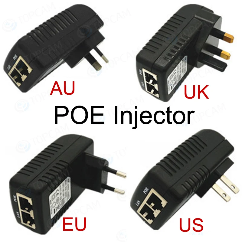 POE инжектор для CCTV IP камера США AU Великобритания ЕС опциональное питание по Ethernet
