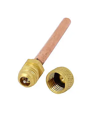 

Air Conditioner Refrigeration 5mm OD Tube Service Access Valve Copper Tone 3"