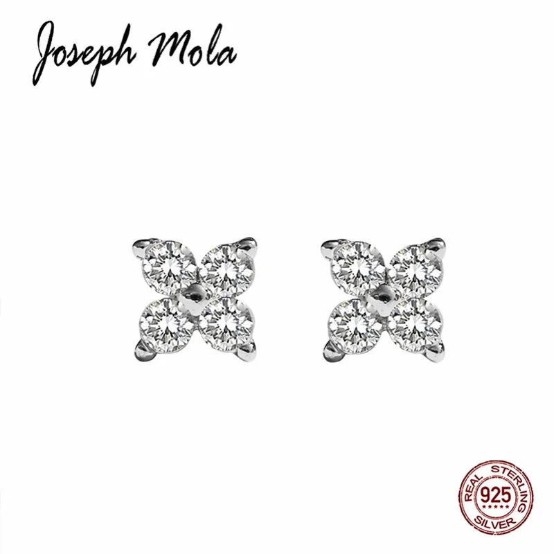 Joseph Mola 100% 925 пробы серебряные милые маленькие золотые цветовые серьги с цирконием