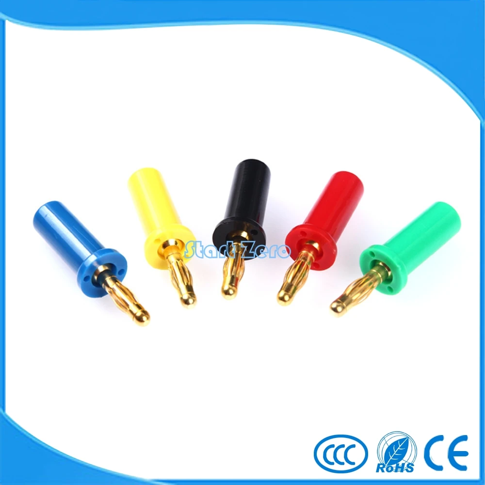 5 шт. 4 мм тонкий Медный позолоченный Банановый штекер аудио динамик усилитель