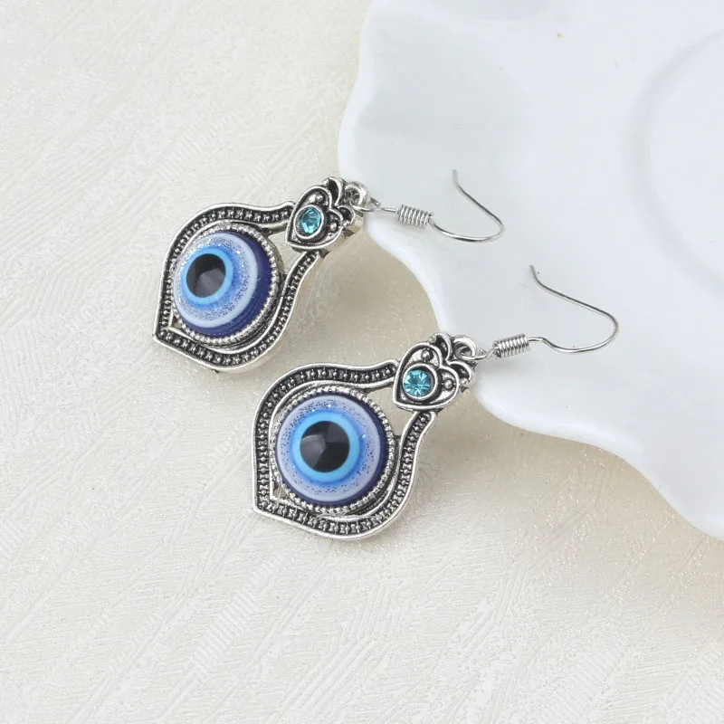 Сглаза бренд Мода сплав сглаза серьги в виде капель для Для женщин голубой цвет