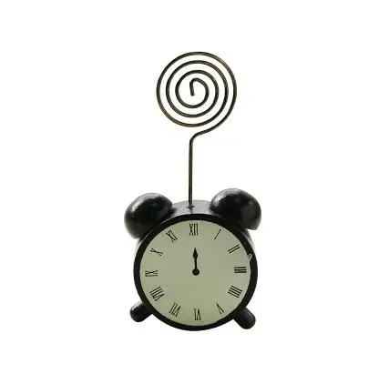 Alarm clock 1 шт. деревянная папка для заметок с мультяшными картами, зажим для фото, зажим для карт, для сообщений, офисные принадлежности, для учебы, стола, для информации, зажим для фото - Цвет: Alarm clock