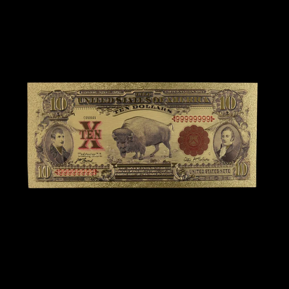 10 шт./компл. американская 24k Золотая банкнота USD бумажные банкноты коллекции